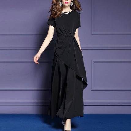 パーティードレス ロング 袖あり 長袖 大人 上品 30代 40代 50代