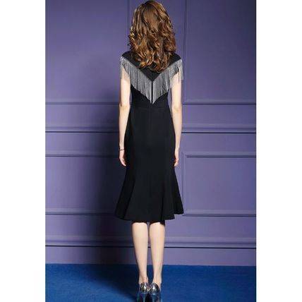 ワンピース インポート 膝丈 フィッシュテール 30代 40代 50代 Aライン Uネック 無地 ミディアム 半袖 ミモレ丈 レディース ワンピース インポート 膝丈 フィッシュテール 30代 40代 50代 Aライン