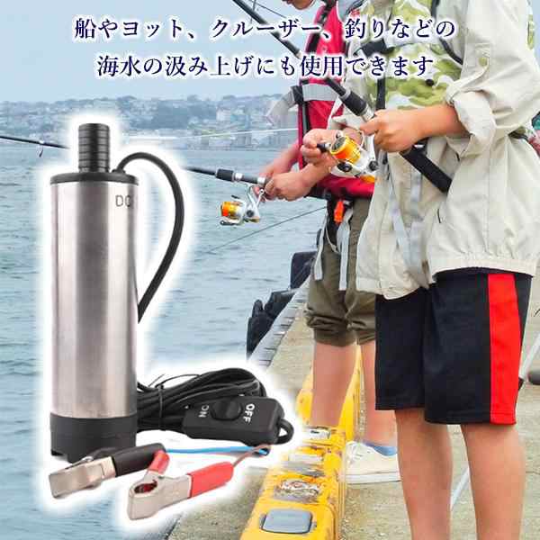 水中ポンプ 12V 小型 ワニクリップ シルバー 電動スイッチ式 給水 水槽 排水 汚水 汲み上げ ((S