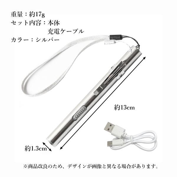 2個セット ペンライト LED コンパクト 軽量 小型 充電式 USB 明るい