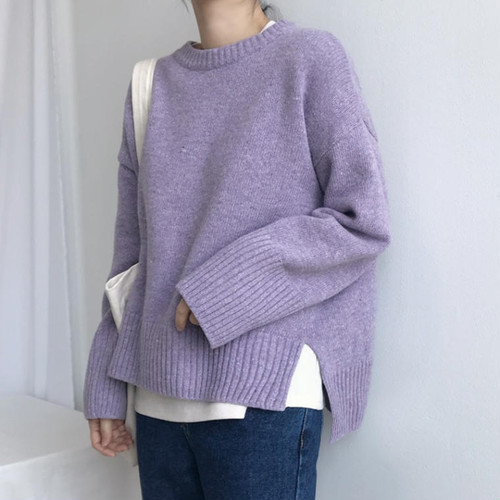 ニット レディース 冬ニット 体型カバー プチゆるニット スリット入り おしゃれ おでかけ 大人 大人ニット I843の通販はau Pay マーケット Sanstyle