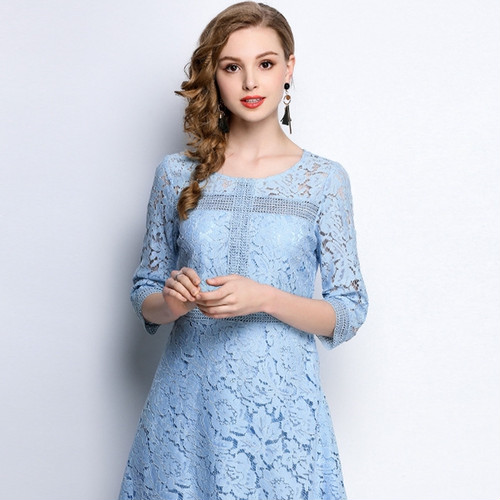 モテワンピース 19年 春 おすすめ 花柄 オフィス ブルー 上品 可愛い ガーリー フェミニン ｗ 01の通販はau Pay マーケット Sanstyle