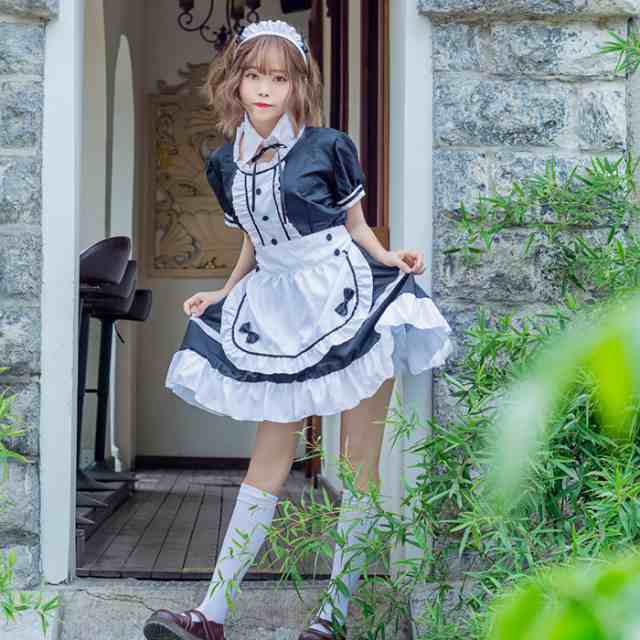 メイド コスプレ メイド服 コスプレ 大きいサイズ メイド カチューシャ ...