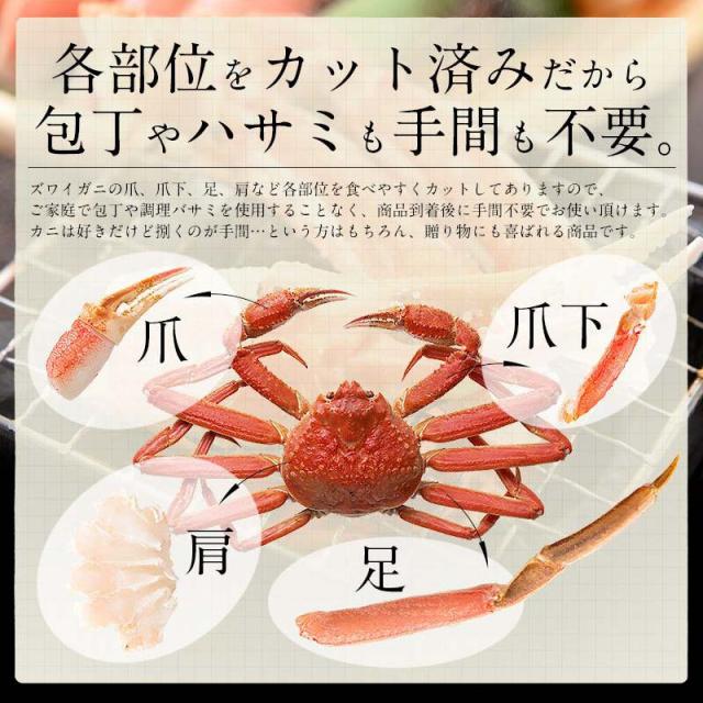 ズワイガニ むき身 ポーション お刺身OK 生 カット済み 1.8kg（600g×3箱/総重量2.25kg）かに カニ ずわい蟹 しゃぶしゃぶ 刺身 鍋 贈り物 kst23_d kst23_c ギフト プレゼント 母の日 父の日_6
