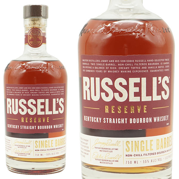 【正規品】ラッセルズ リザーヴ シングルバレル ケンタッキー ストレート バーボン ウイスキー ノンチルフィルタード 750ml 55%の通販は 6,882円