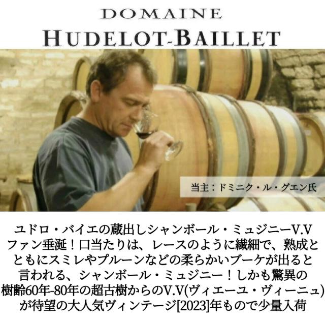 シャンボール ミュジニー ヴィエイユ ヴィーニュ 2023 蔵出し限定作品 ドメーヌ ユドロ バイエ元詰 AOCシャンボール ミュジニー 正規品_1