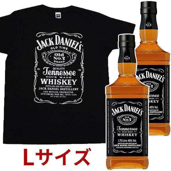 【正規品 1750ml×2本 オリジナルTシャツＬサイズ1枚付】ジャック ダニエル ブラックラベル オールド No.7 テネシーウイスキー 正規代理