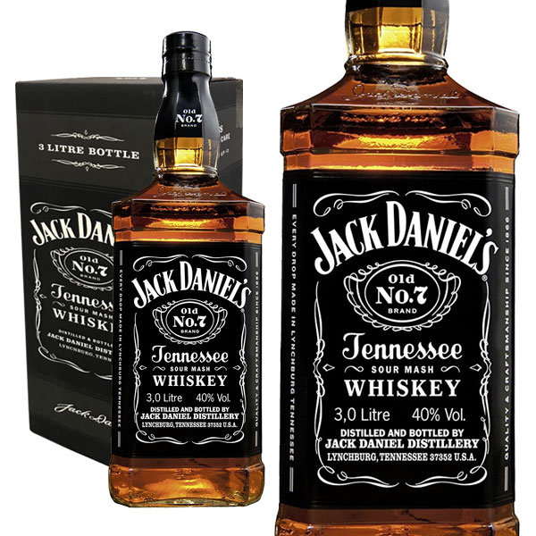 ウイスキー ジャックダニエル ブラック Old No 7 3000ml 40 箱入 正規輸入代理店品 の通販はau Pay マーケット うきうきワインの玉手箱