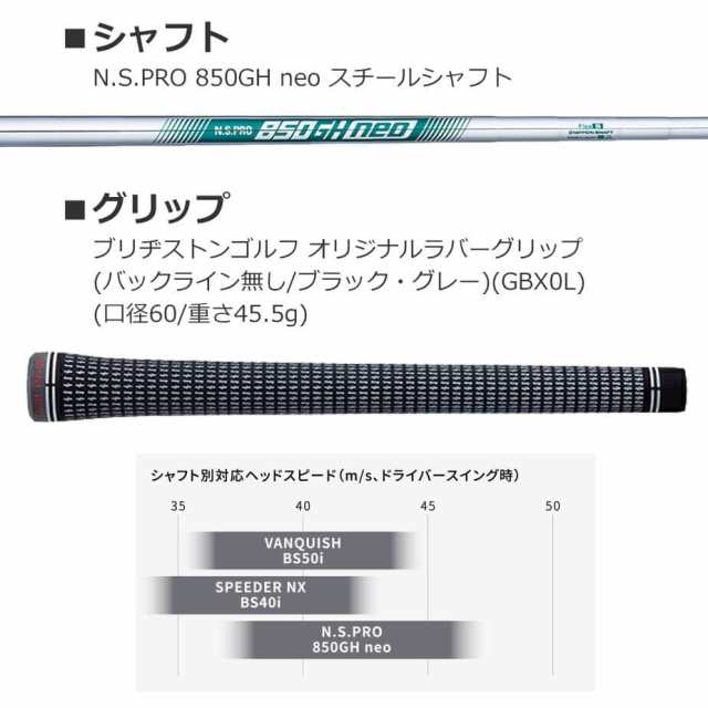 ブリヂストン ゴルフ 233HF アイアン 5本セット(＃6〜9、PW) メンズ 右用 N.S.PRO 850GH neo スチールシャフト 2023年モデル BRIDGESTONE