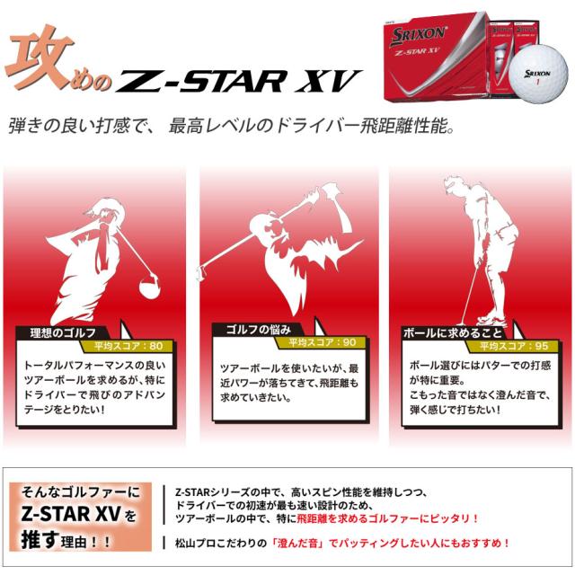 【即納可能】3ダースセット ダンロップ スリクソン Z-STAR XV ゴルフ ボール 3ダース(36球) 2025年モデル まとめ買い 公認球 ホワイト/プレミアムパッションイエロー/プレミアムパッションオレンジ/ロイヤルグリーン DUNLOP SRIXON
