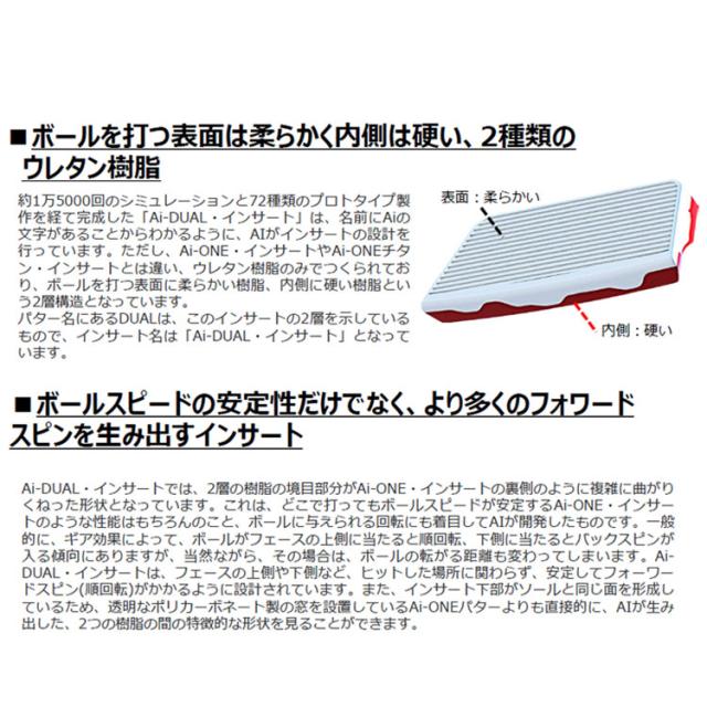 メーカーカスタムクラブ オデッセイ Ai-DUAL エーアイ デュアル パター #1 左用 STROKE LAB 70 シャフト (レッド) 日本正規品 2026 [グリップタイプA]_5