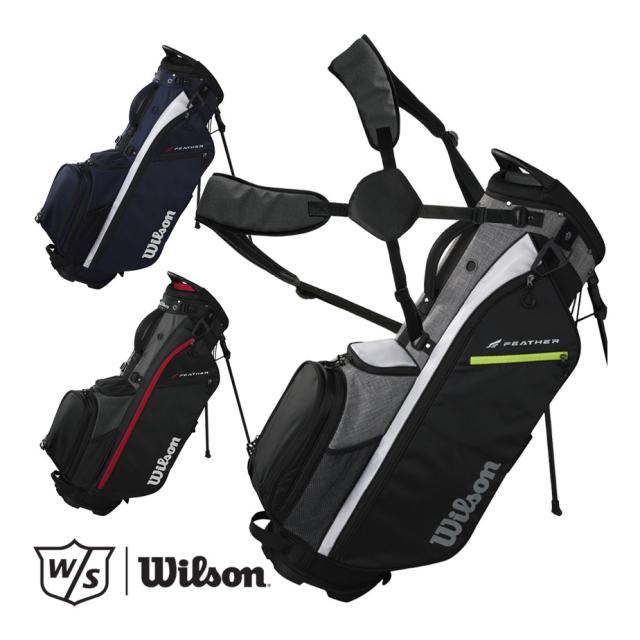 ウィルソン スタンドキャディバッグ メンズ 9型 ストラップ付き ゴルフ 2026年モデル Feather Stand BAG WILSON