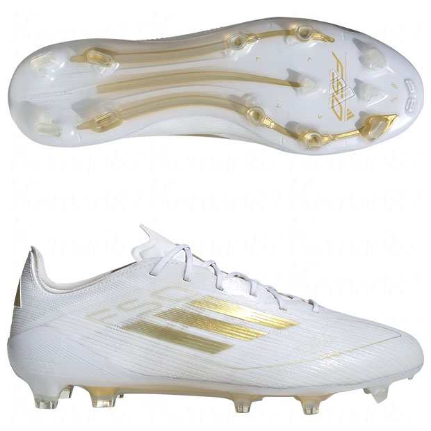 F50|ELITE|FG　フットウェアホワイト×ゴールドメタリック　【adidas|アディダス】サッカースパイクie3186