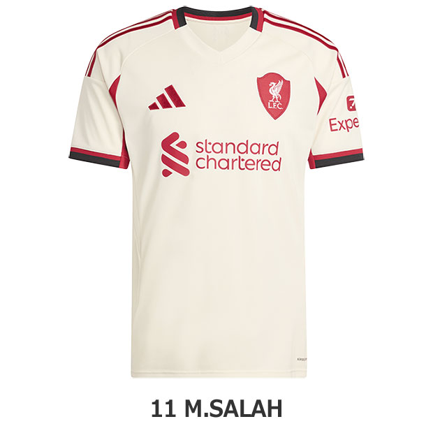 リバプール 25-26 アウェイ 半袖レプリカユニフォーム　11.モハメド・サラー　【adidas|アディダス】クラブチームレプリカウェアーjyf80-jv6487-11-m