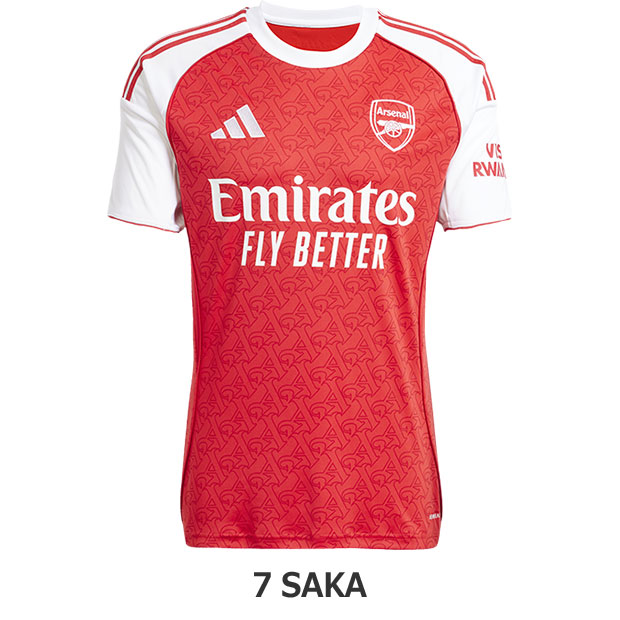 アーセナル 25-26ユニフォーム ブカヨサカ タグ付き アーセナル 25-26 ホーム 半袖レプリカユニフォーム 7.ブカヨ・サカ