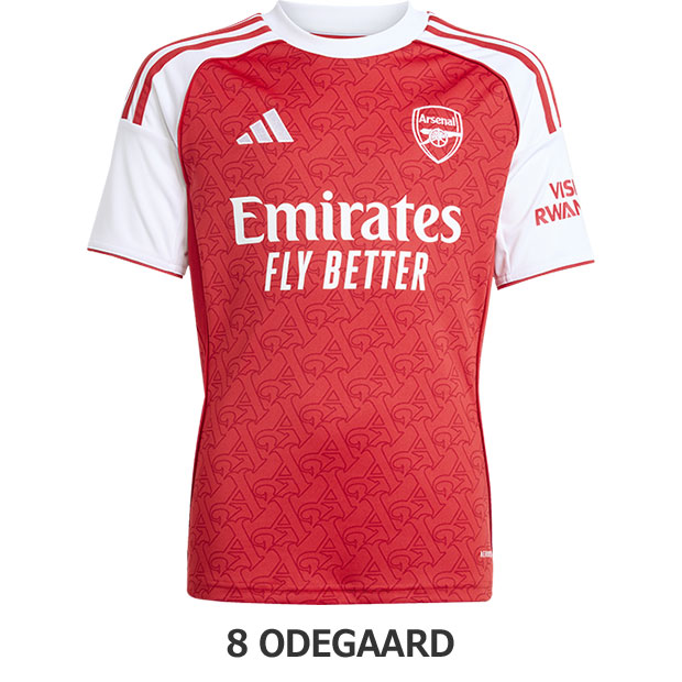 ジュニア アーセナル 25-26 ホーム 半袖レプリカユニフォーム　8.マルティン・ウーデゴール　【adidas|アディダス】クラブチームレプリカウェアーksj52-ji9533-8-o