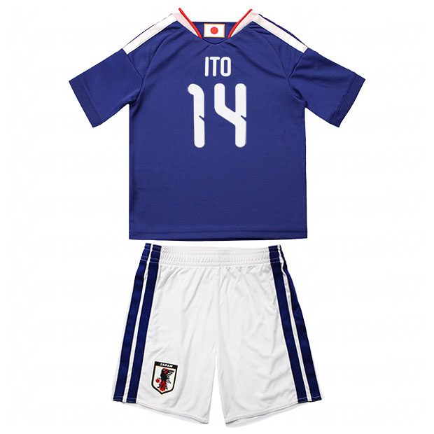 ノベルティ対象 背番号14 伊東純也 キッズ アディダス サッカー日本代表 2026 ホーム レプリカ ユニフォーム セット jz9676　【adidas|アディダス】サッカー日本代表レプリカウェアーvz513-14-ito
