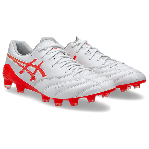 DSライト X-FLY 6　ホワイト×フラッシュレッド　【asics|アシックス】サッカースパイク1101a076-101_1