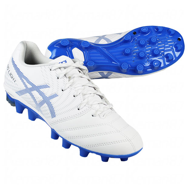 ジュニア DSライト JR GS　ホワイト×エレクトリックブルー　【asics|アシックス】サッカージュニアスパイク1104a054-101