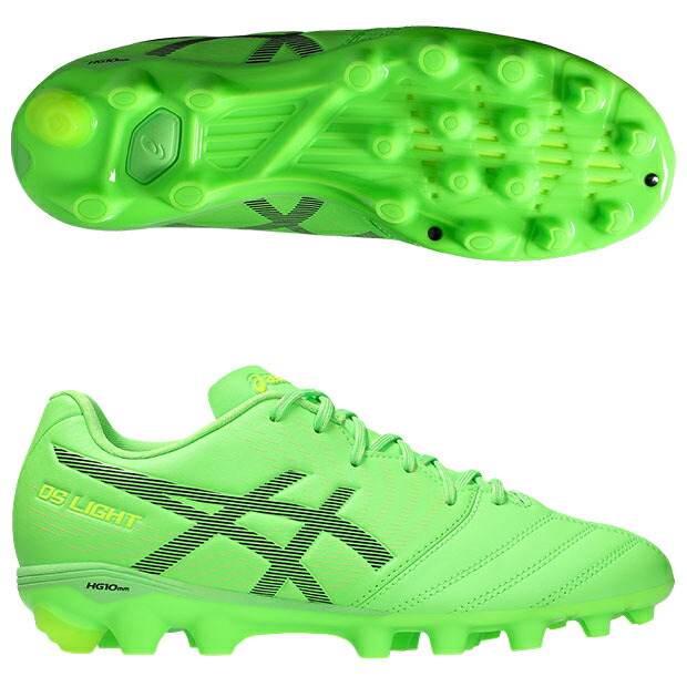 ジュニア DSライト JR GS　グリーンゲッコ×ブラック　【asics|アシックス】サッカージュニアスパイク1104a054-300