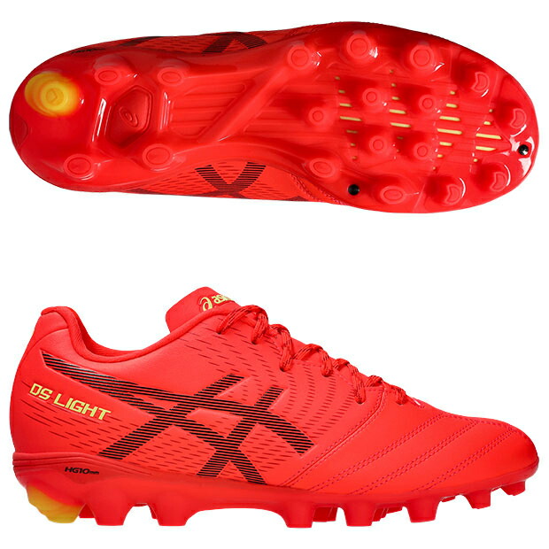 ジュニア DSライト JR GS　フラッシュレッド×ブラック　【asics|アシックス】サッカージュニアスパイク1104a054-600