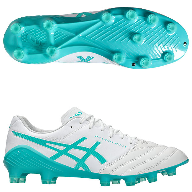 DSライト|X-FLY|5　ホワイト×シーグラス　【asics|アシックス】サッカースパイク1101a047-105