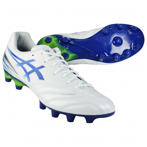 DSライト プロ ワイド　ホワイト×アシックスブルー　【asics|アシックス】サッカースパイク1103a122-100