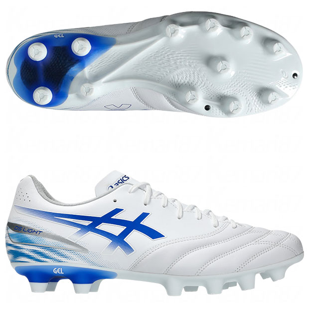 DSライト アドバンス　ホワイト×アシックスブルー　【asics|アシックス】サッカースパイク1103a125-100