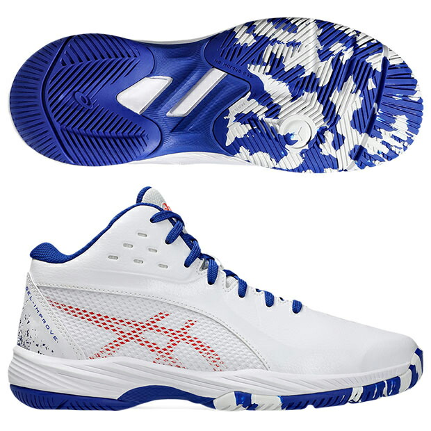 ジュニア|ゲルインプルーブ|3　ホワイト×レッドスナッパー　【asics|アシックス】ジュニアバスケットボールシューズ1064a018-100