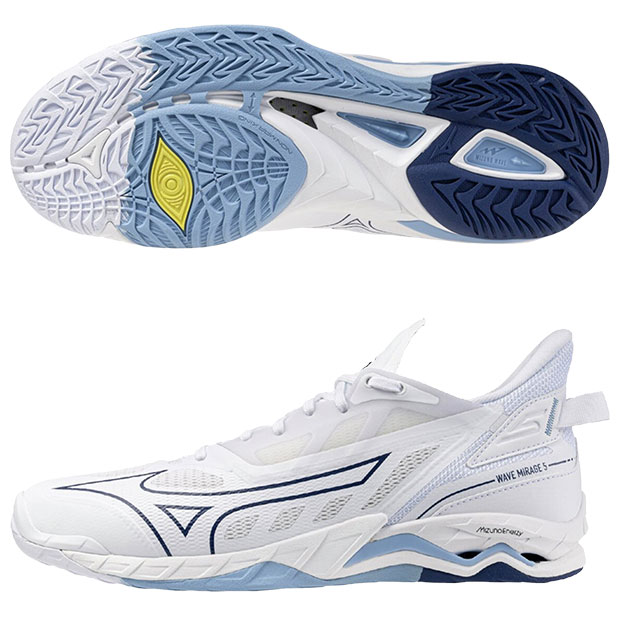 ウエーブ|ミラージュ|5　ホワイト×ベルウェザーブルー　【MIZUNO|ミズノ】ハンドボールシューズx1ga235097