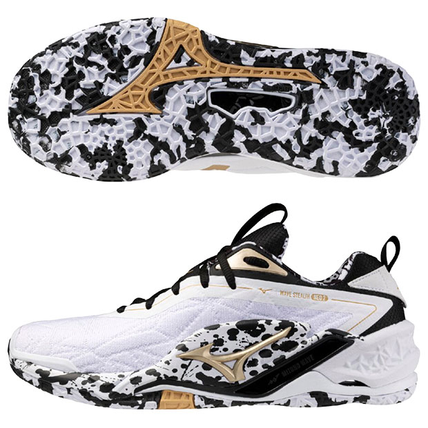 ウエーブ ステルス NEO 2　ホワイト×ブラック×ゴールド　【MIZUNO|ミズノ】ハンドボールシューズx1ga240041