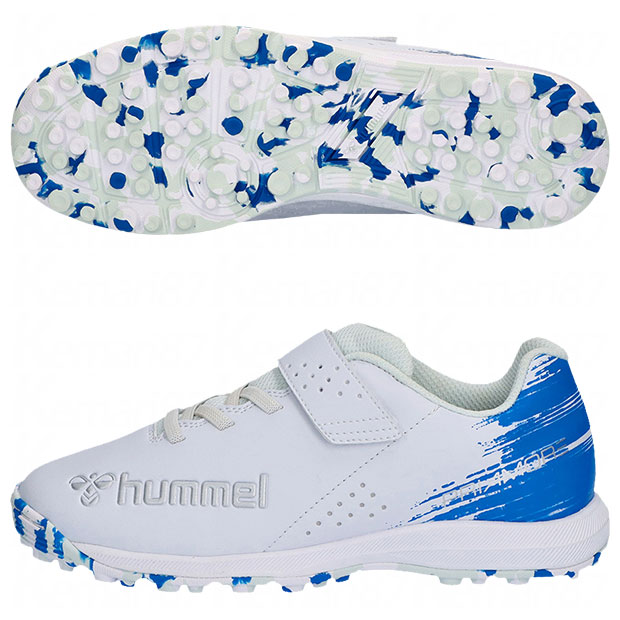 ジュニア プリアモーレ 6 α V TF Jr.　ホワイト×サックス　【hummel|ヒュンメル】サッカージュニアトレーニングシューズhjs2135-1075の通販は