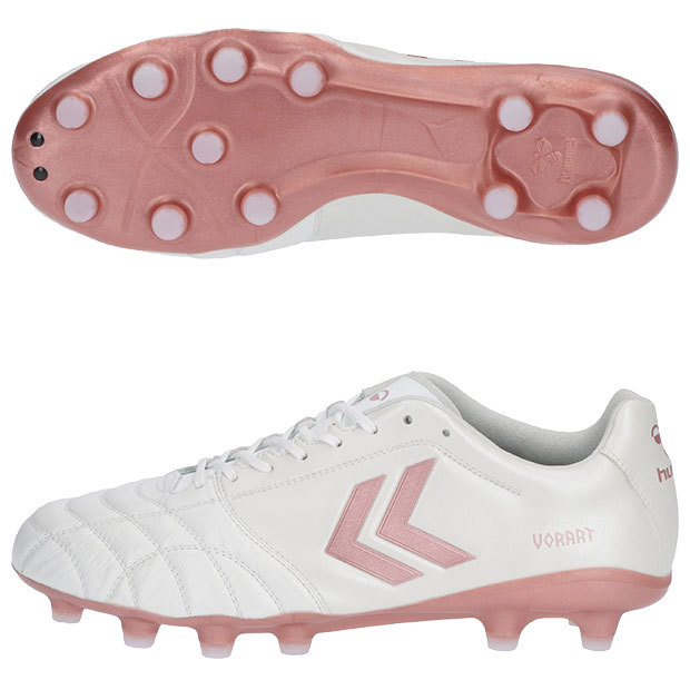 ヴォラート 3 PRO SUPERWIDE　ホワイト×ピンクゴールド　【hummel|ヒュンメル】サッカースパイクhas1244sw-1025