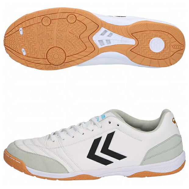アピカーレ|5|PRO|PG　ホワイト×サックス　【hummel|ヒュンメル】フットサルシューズhas5127-1075