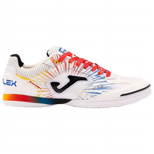 トップフレックス|IN　ホワイト×レッド　【JOMA|ホマ】フットサルシューズtopw2476in