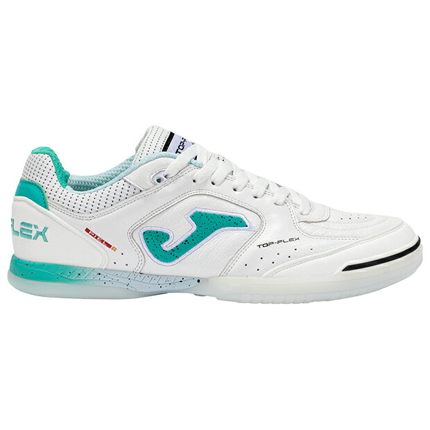 トップフレックス IN　ホワイト×ターコイズ　【JOMA|ホマ】フットサルシューズtopw2502in