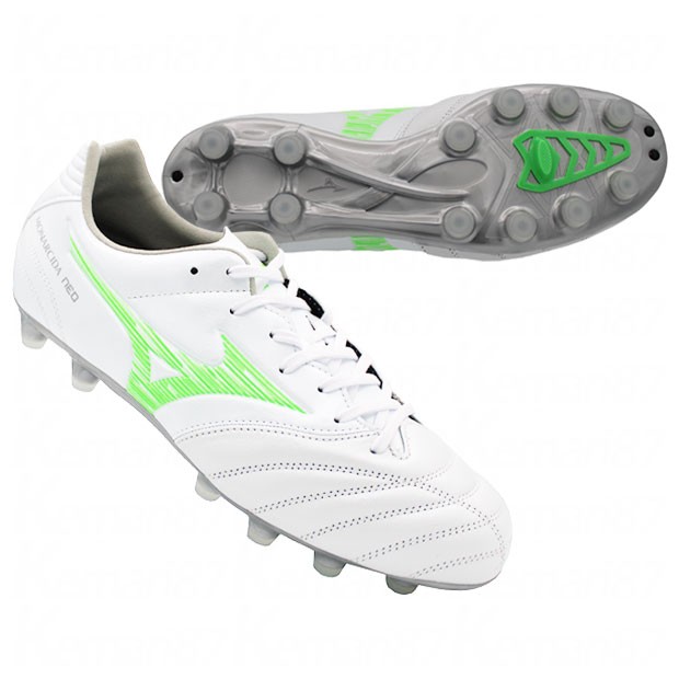 モナルシーダ NEO 3 WIDE PRO　スーパーホワイトパール×ネオングリーン　【MIZUNO|ミズノ】サッカースパイクp1ga252337の通販は