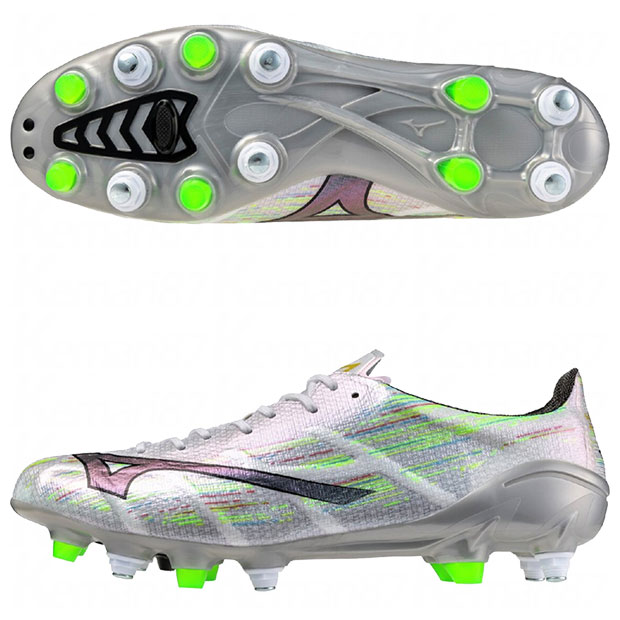 ミズノアルファ 2 JAPAN MIX　ホワイト×シルバーイリディセント　【MIZUNO|ミズノ】サッカー取替式スパイクp1gc256109