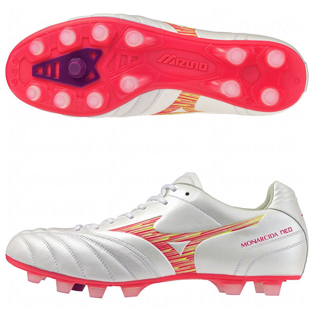 モナルシーダ NEO 3 WIDE ELITE　スーパーホワイトパール×ピンク　【MIZUNO|ミズノ】サッカースパイクp1ga262164