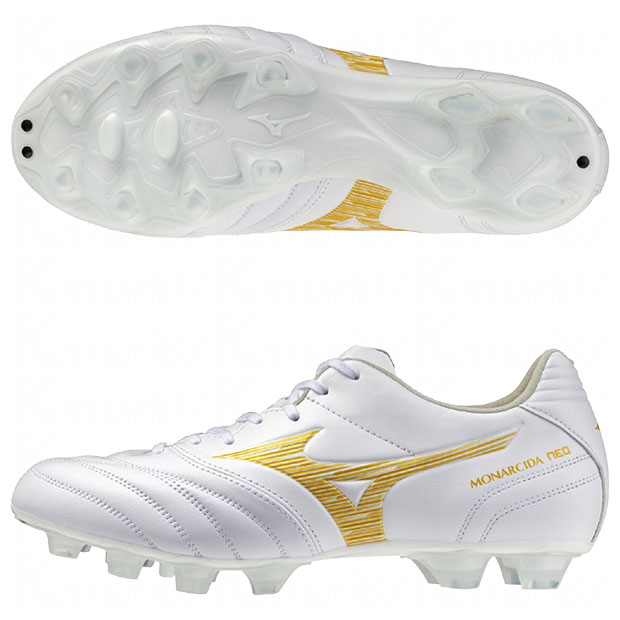 モナルシーダ NEO 3 SW　ホワイト×ゴールド　【MIZUNO|ミズノ】サッカースパイクp1ga262450