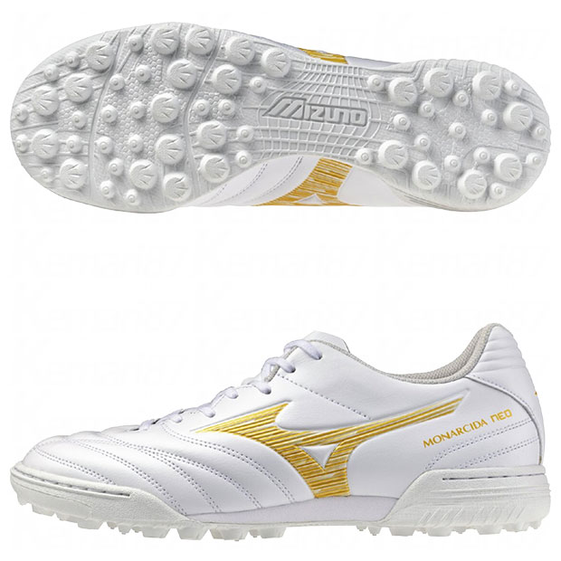 モナルシーダ NEO 3 SW AS　ホワイト×ゴールド　【MIZUNO|ミズノ】サッカーフットサルトレーニングシューズp1gd262450