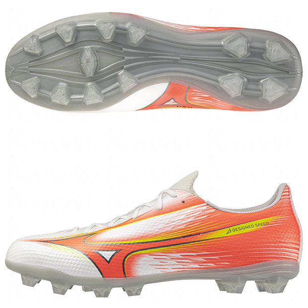 ミズノアルファ 3 SELECT　ホワイト×オレンジ×イエロー　【MIZUNO|ミズノ】サッカースパイクp1ga266554