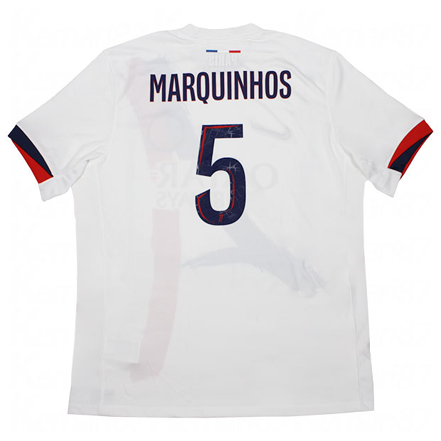 パリサンジェルマン|24-25|アウェイ|半袖レプリカユニフォーム　5.マルキーニョス　【NIKE|ナイキ】クラブチームレプリカウェアーfn8781-101-5-m