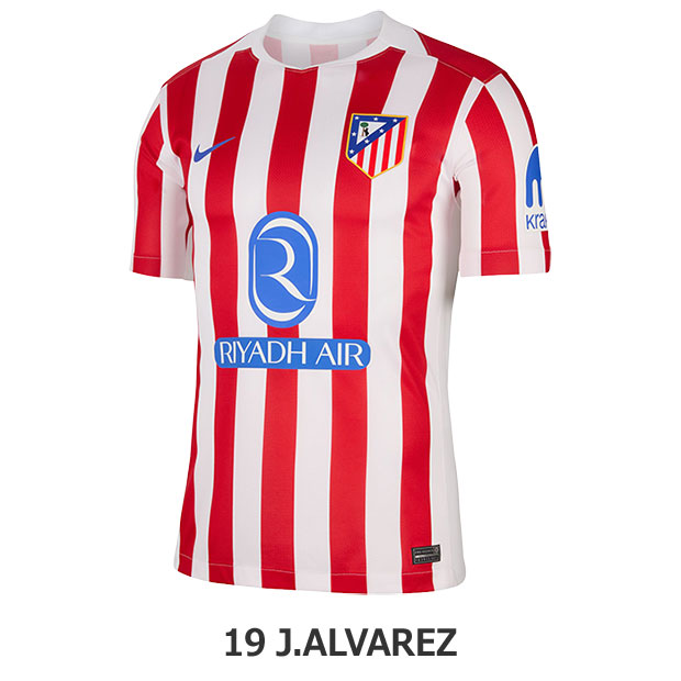 アトレチコマドリード 25-26 ホーム 半袖レプリカユニフォーム　19.フリアン・アルバレス　【NIKE|ナイキ】クラブチームレプリカウェアーhj4587-615-19-j
