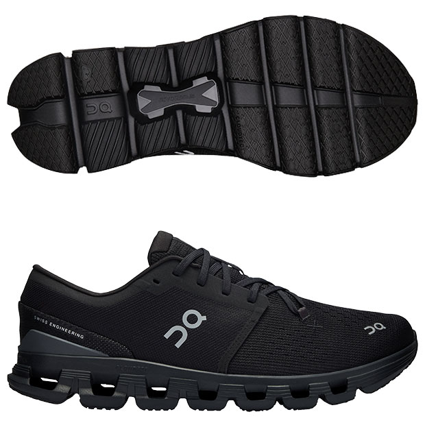 Cloud|X|4|クラウドエックス|4|オン|ランニング　ブラック×イクリプス　【On|オン】ランニングシューズ3me30040106-blkecl