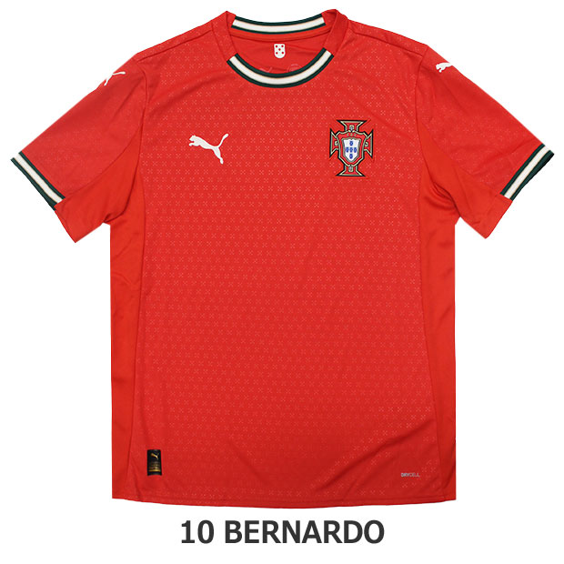 ポルトガル代表|2025|ホーム|半袖レプリカユニフォーム　10.ベルナルド・シウバ　【PUMA|プーマ】ナショナルチームレプリカウェアー779190-01-10-b