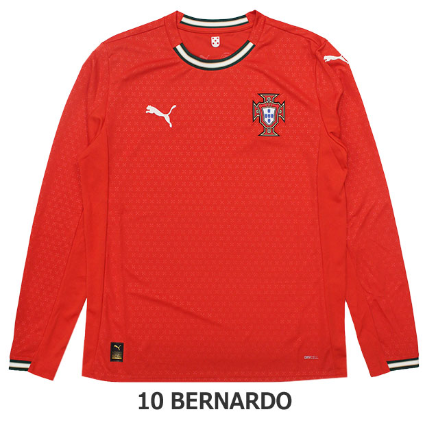 ポルトガル代表|2025|ホーム|長袖レプリカユニフォーム　10.ベルナルド・シウバ　【PUMA|プーマ】ナショナルチームレプリカウェアー779191-01-10-b