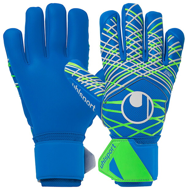 アクアソフト|ハーフネガティブ　パシフィックブルー×フローグリーン　【Uhlsport|ウールシュポルト】サッカーフットサルゴールキーパーグローブ1011340-01