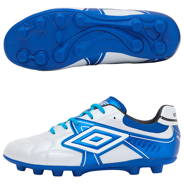ジュニア アクセレイター RB JR WIDE HG　ホワイト×ブルー　【UMBRO|アンブロ】サッカージュニアスパイクuf6scsb1j-whbl