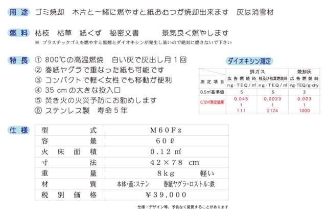 家庭用 焼却炉 ダイオキシンクリア 焚き火どんどん MOKI 60L M60FZ 煙公害対策 たき火どんどん ドラム缶 小型の通販はau PAY  マーケット アールスタイル au PAY マーケット－通販サイト